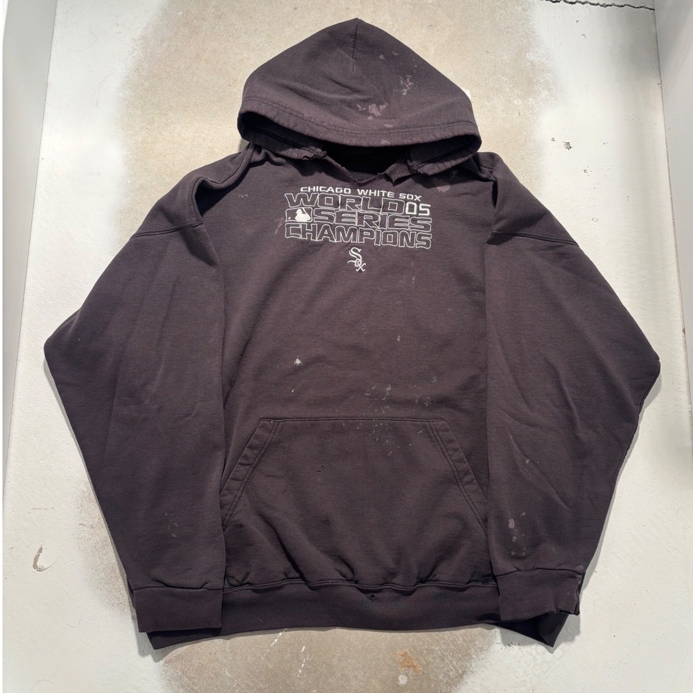 Stitches Chicago White Sox 2005 World Series Champions Hoodie Mens Distressed XL